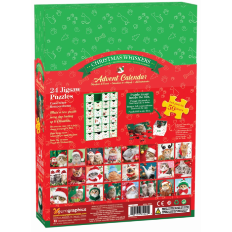 Calendar de Advent Pisici, 24 puzzle-uri, 50 piese - poza 2
