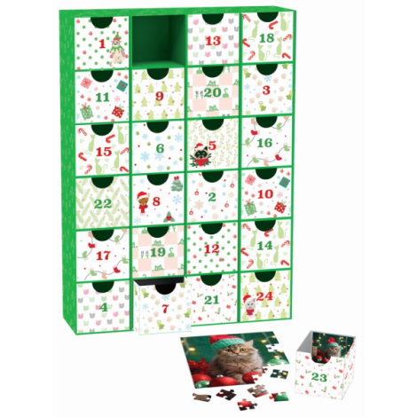 Calendar de Advent Pisici, 24 puzzle-uri, 50 piese - poza 3