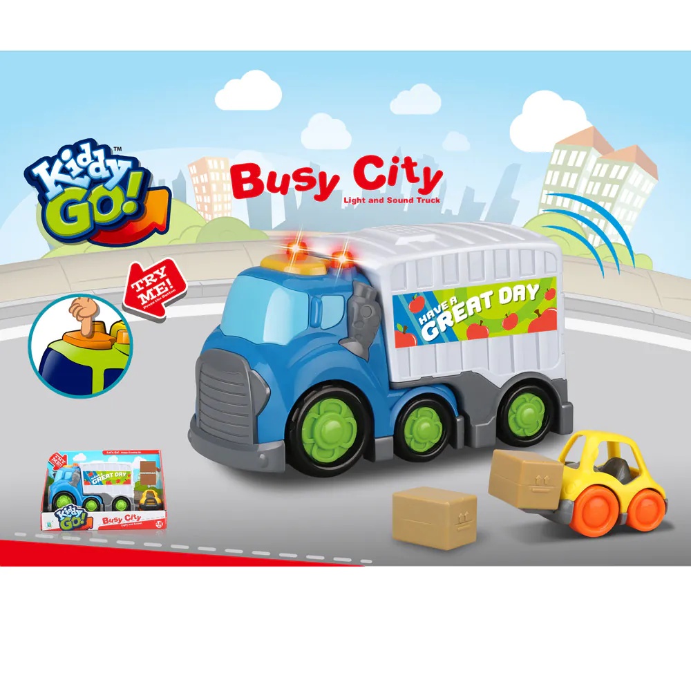 Camion Cargo cu stivuitor, sunete si lumini Kiddy Go 19.5 cm - poza 2