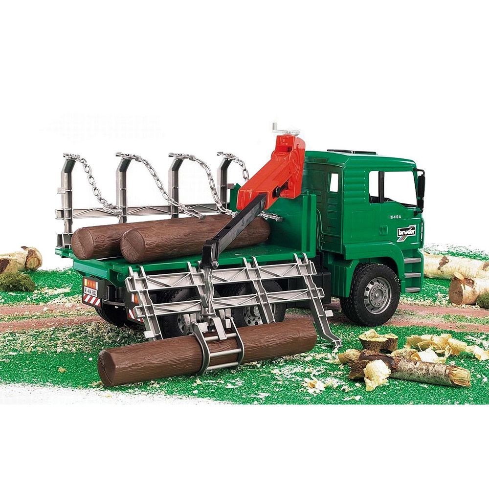 Camion cu 3 busteni Bruder Man TGA - poza 3