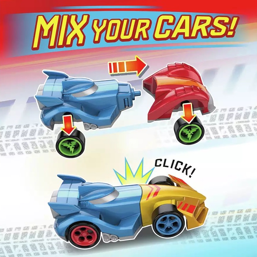 Camion cu lansator si masinuta T-Racers Mix N Race Ice - poza 5