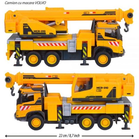 Camion cu macara Majorette Volvo Truck Crane cu lumini si sunete - poza 3