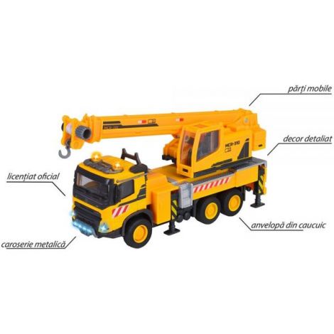 Camion cu macara Majorette Volvo Truck Crane cu lumini si sunete - poza 4