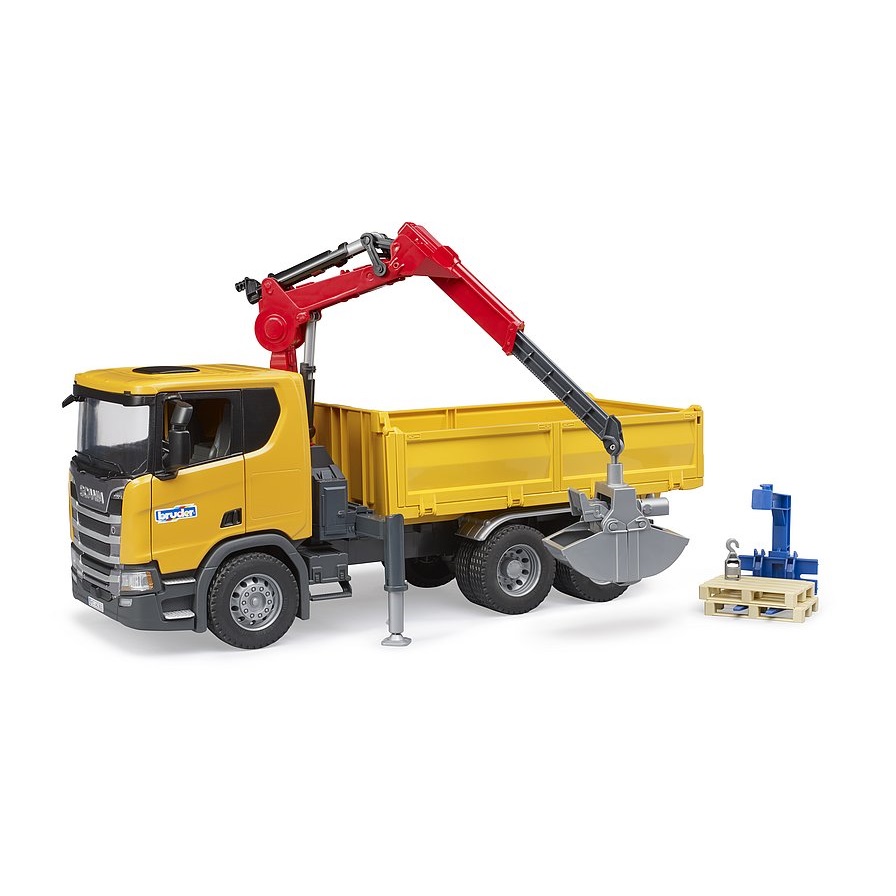 Camion cu macara si 2 paleti Bruder Scania 03551 - poza 3