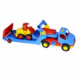 Camion cu platforma si excavator, Wader - poza 1
