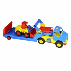 Camion cu platforma si excavator, Wader - poza 2