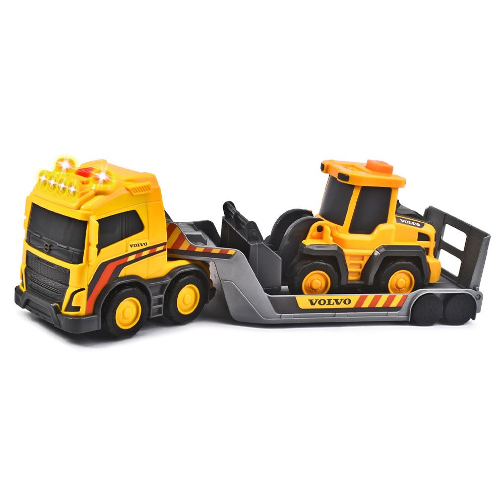 Camion cu remorca si buldozer Dickie Volvo Truck team - poza 1