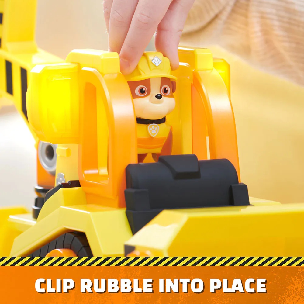 Camion de constructii cu sunete si lumini Paw Patrol Construction Crew Rubble 30x15x10 cm - poza 5