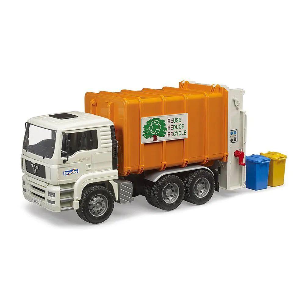 Camion de gunoi cu 2 pubele Bruder MAN TGA - poza 1