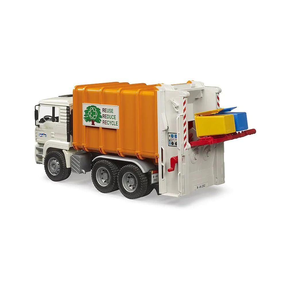 Camion de gunoi cu 2 pubele Bruder MAN TGA - poza 2