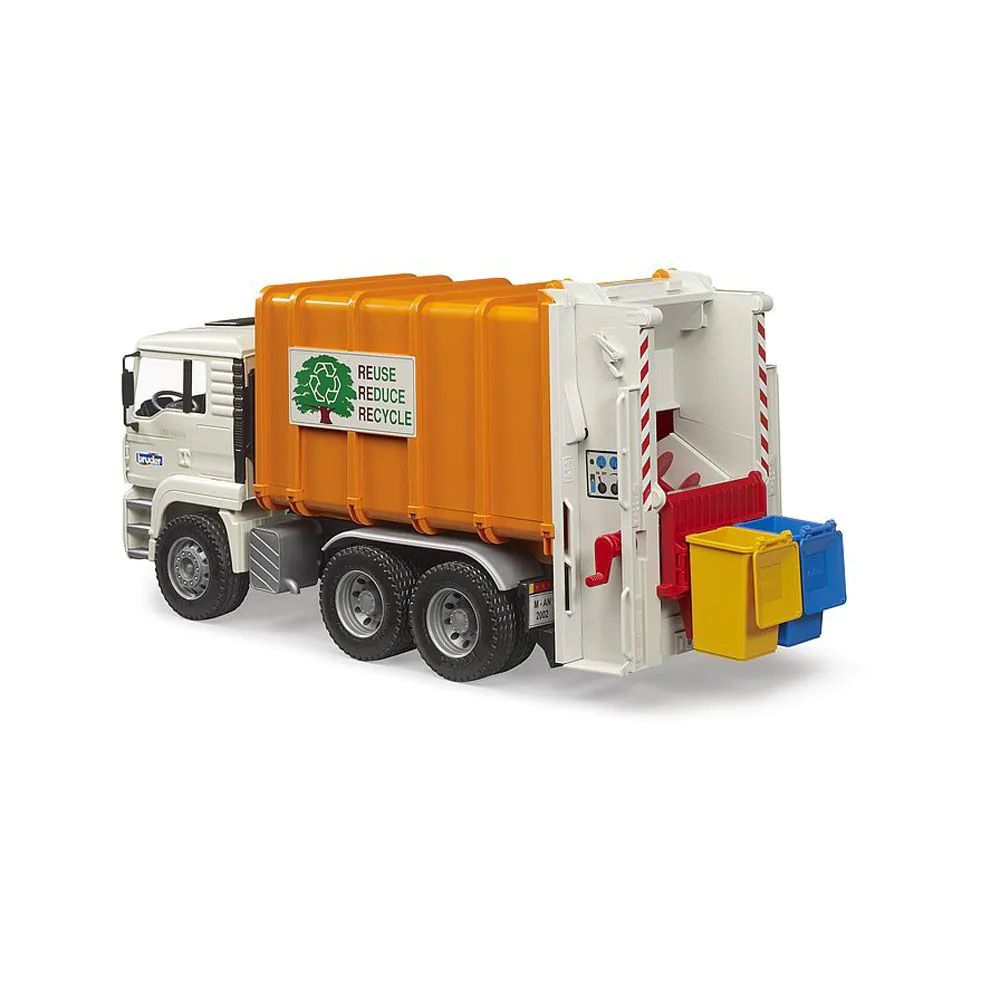Camion de gunoi cu 2 pubele Bruder MAN TGA - poza 4