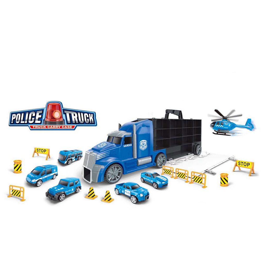 Camion de politie transportator cu masini si elicopter - poza 3