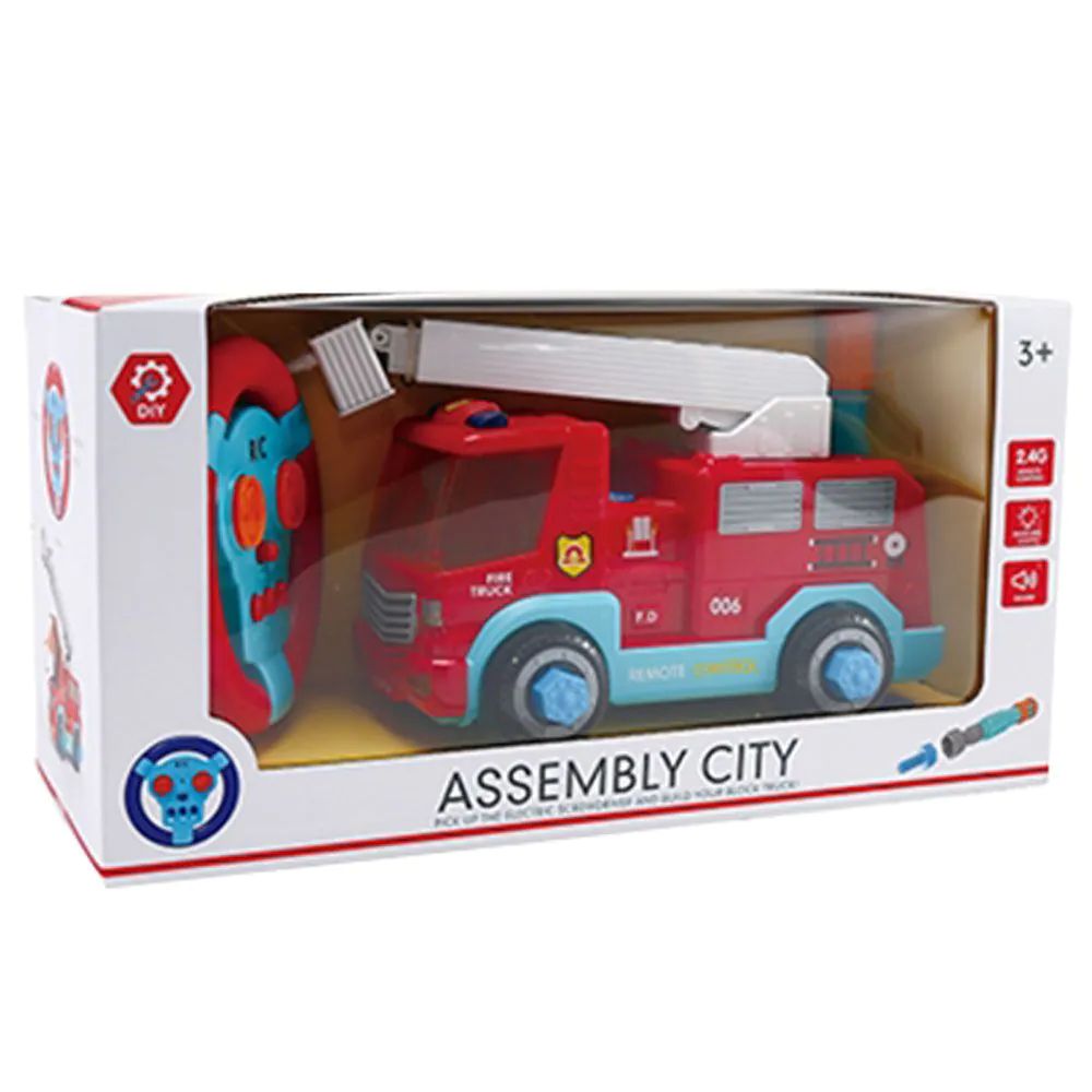 Camion de pompieri cu telecomanda de asamblat Ocie Assembly City - poza 2