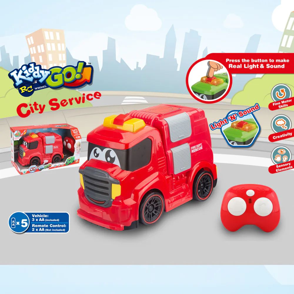 Camion de pompieri cu telecomanda, sunete si lumini Kiddy Go - poza 3