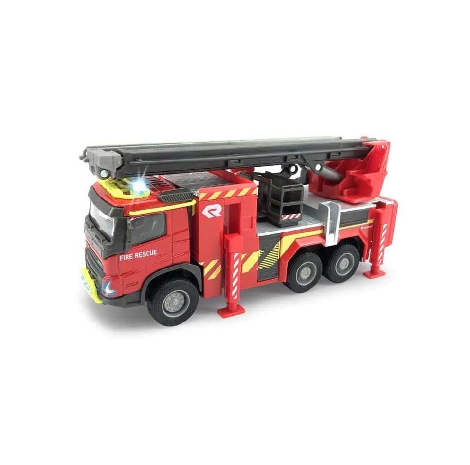Camion de pompieri metalic Majorette Volvo cu lumini si sunete 19 cm - poza 1