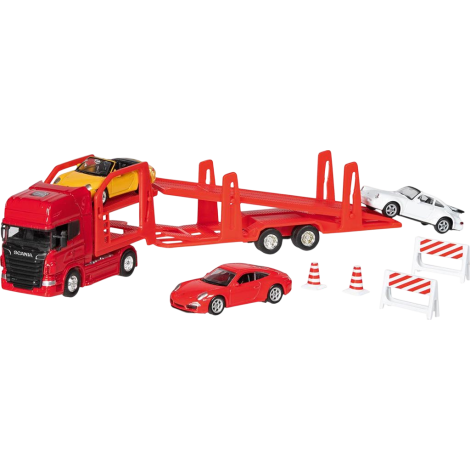 Camion die-cast transportor de masini Scania V8, scara 1 la 60-64, lungime 29 cm - poza 1