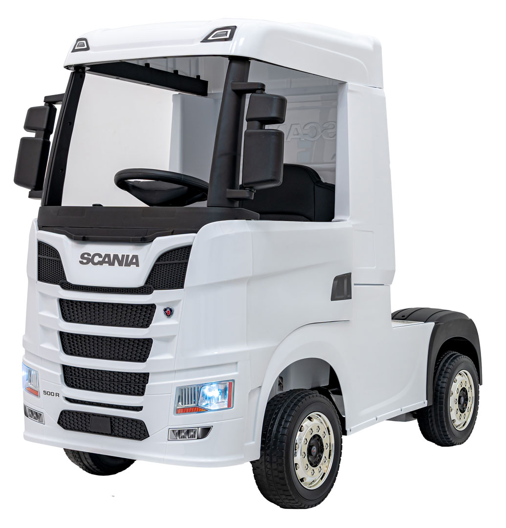 Camion electric pentru copii 1-5 ani Scania R-SERIA 4x4 140W (HL698) Alb - Autokids.ro - poza 1