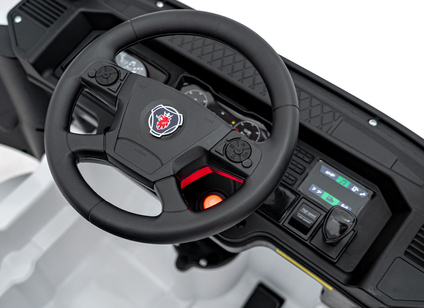 Camion electric pentru copii 1-5 ani Scania R-SERIA 4x4 140W (HL698) Alb - Autokids.ro - poza 3