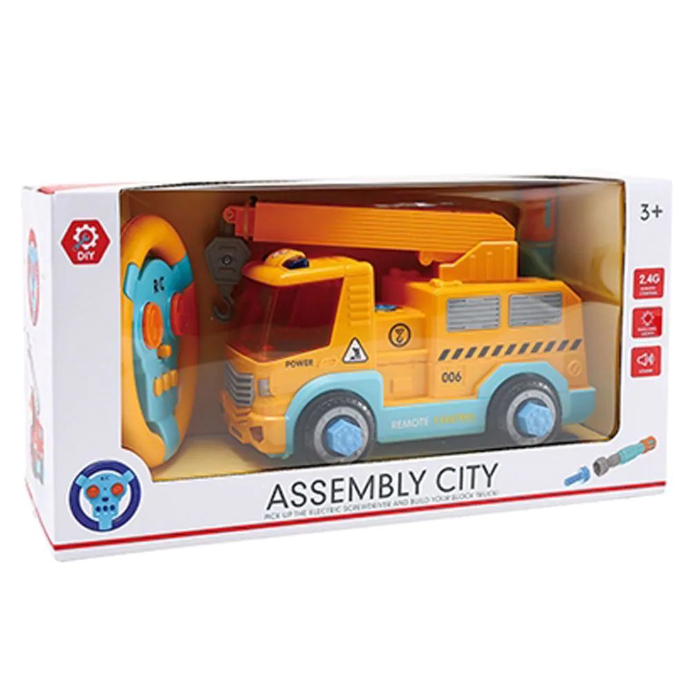 Camion macara cu telecomanda de asamblat Ocie Assembly City - poza 2