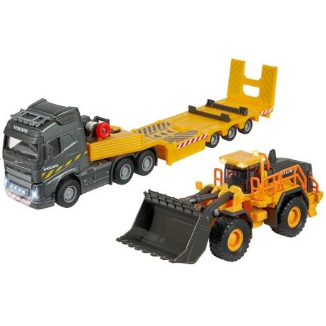 Camion Majorette Volvo cu remorca si buldozer - poza 1