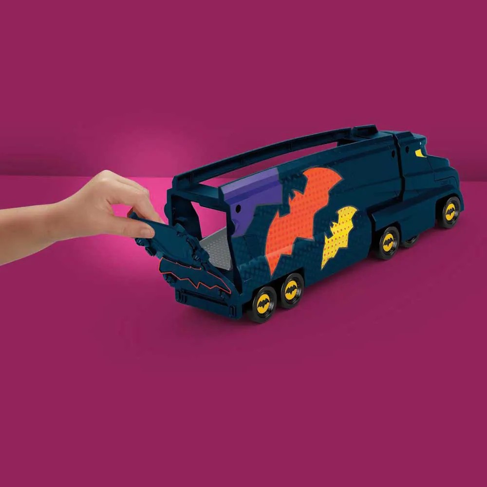 Camion transportator cu 1 masinuta Fisher Price Bat Wheels Bat Big Rig - poza 3