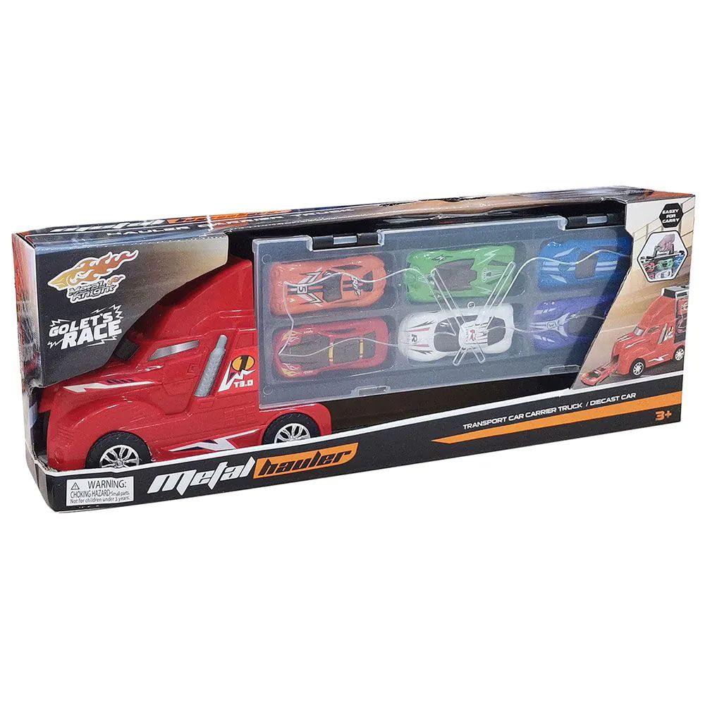 Camion transportator cu 6 masinute Metal Hauler 38 cm - poza 2