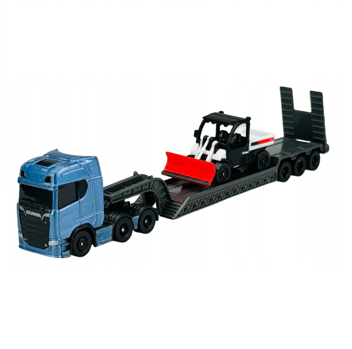 Camion transportator cu excavator Bob Cat Maisto Mini Scania 770 S - poza 2