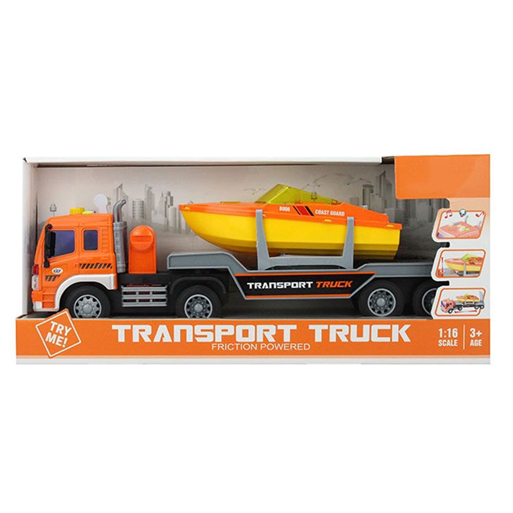 Camion transportator cu salupa Ocie City Service 1:16 - poza 2