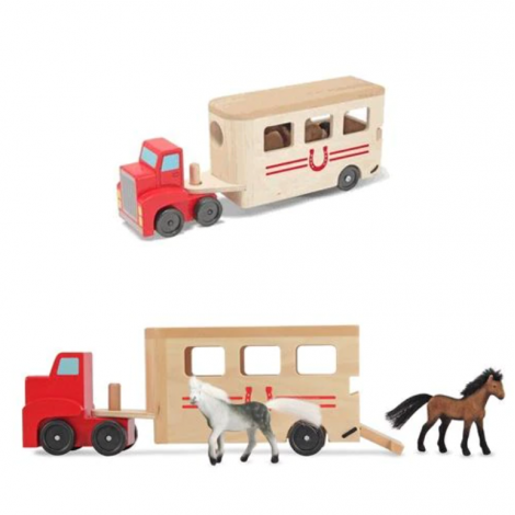 Camion Transportor de Cai cu Remorca Melissa and Doug - poza 3