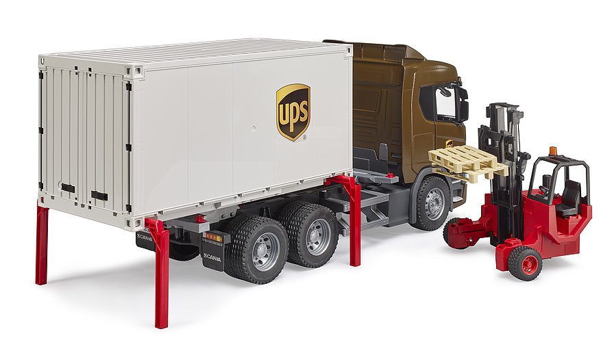 Camion UPS cu incarcator electric Bruder Scania Super 03582 - poza 2