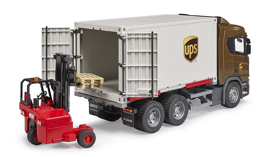 Camion UPS cu incarcator electric Bruder Scania Super 03582 - poza 3