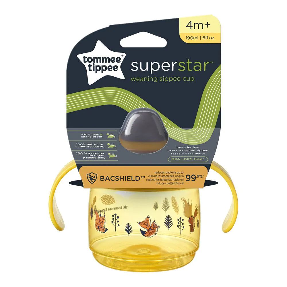 Cana antivarsare cu cioc moale Tommee Tippee Superstar 190 ml 4 luni + Yellow - poza 2