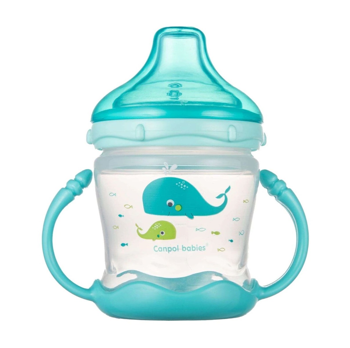 Cana antivarsare cu duza moale Canpol Love & Sea blue 180 ml 9 luni + - poza 1