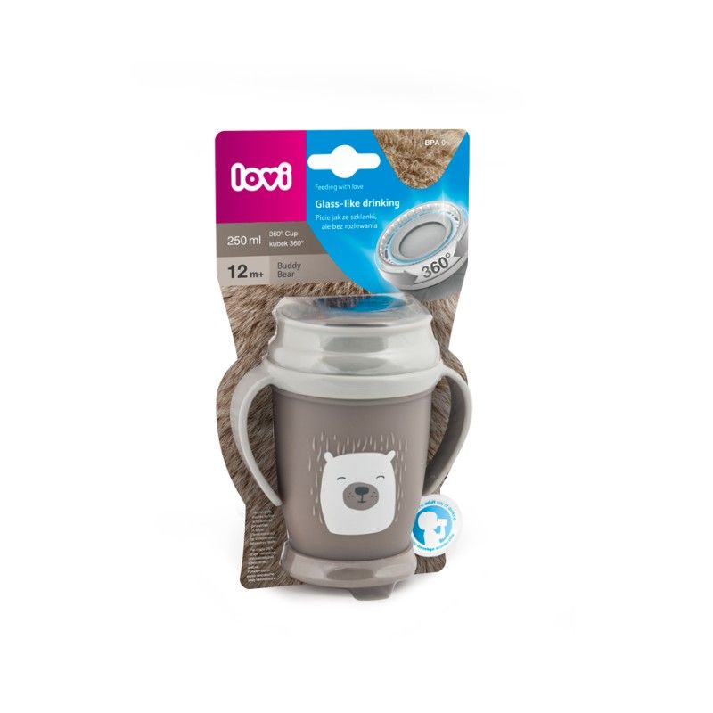 Cana antivarsare cu manere 250 ml Lovi Junior Buddy Bear 12 luni + - poza 2