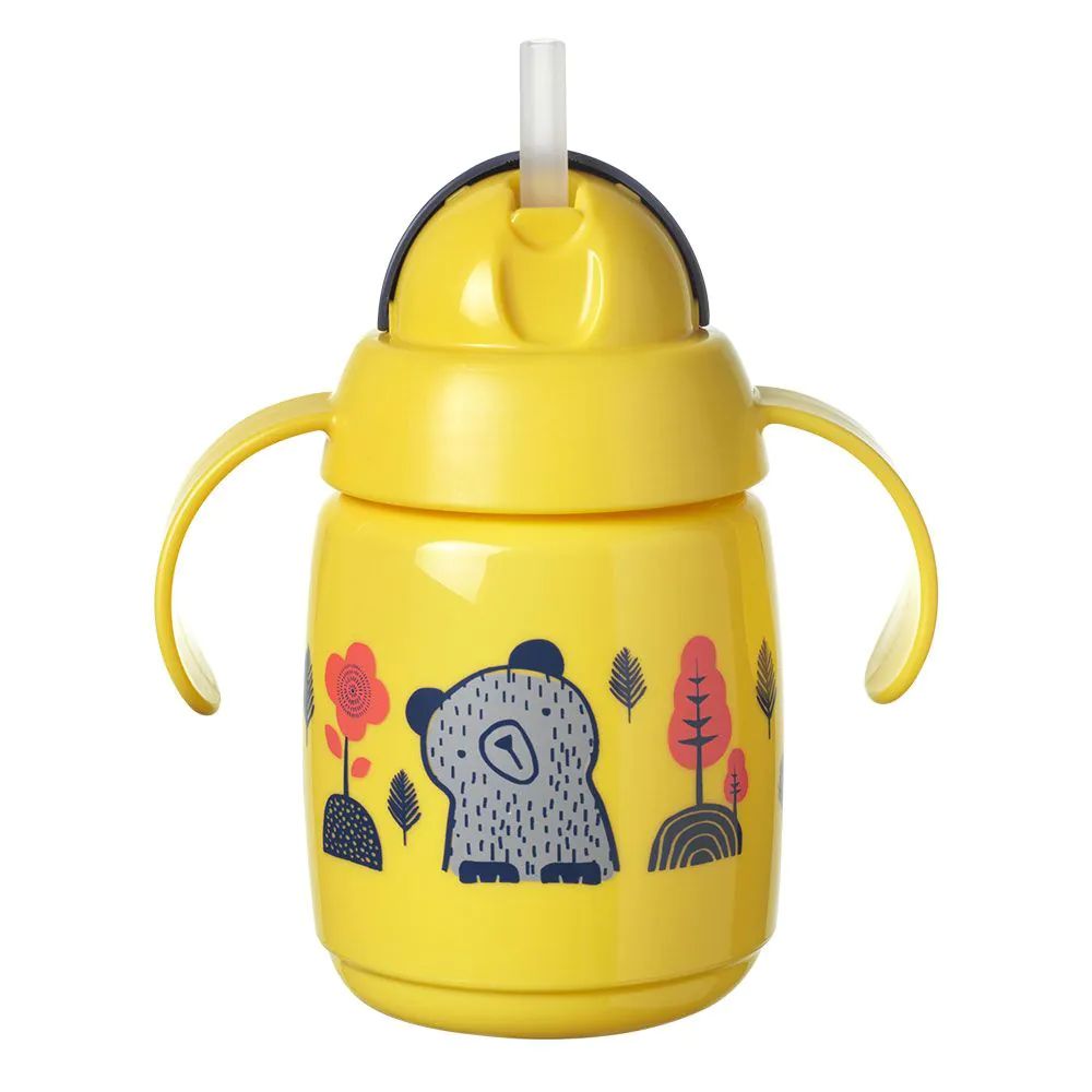 Cana antivarsare cu pai Tommee Tippee Superstar 300 ml 6 luni + Yellow - poza 1