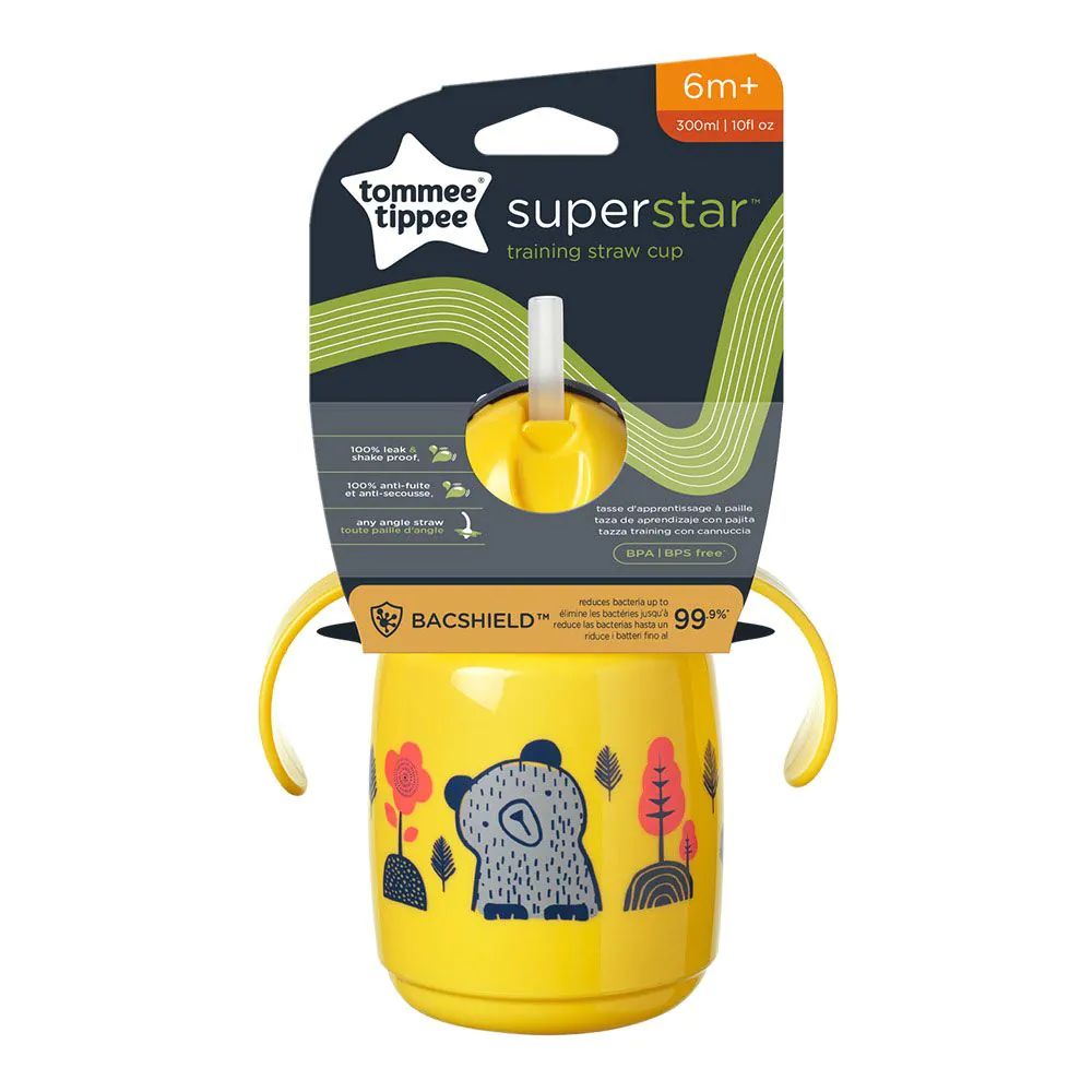 Cana antivarsare cu pai Tommee Tippee Superstar 300 ml 6 luni + Yellow - poza 4