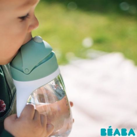 Cana cu pai din Tritan Beaba 300 ml Sage Green - poza 5