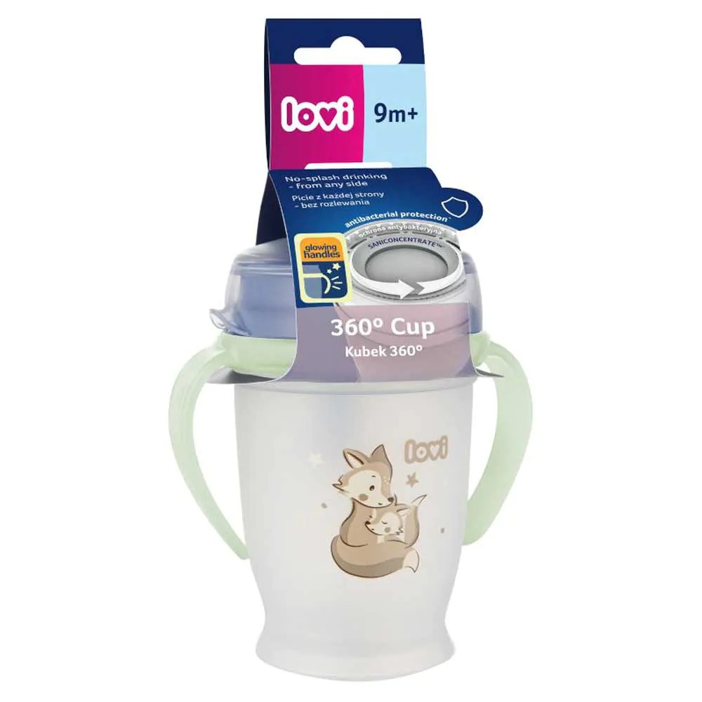 Cana de tranzitie cu manere 360 Lovi Night and Day 250 ml Fox 9 luni + - poza 2