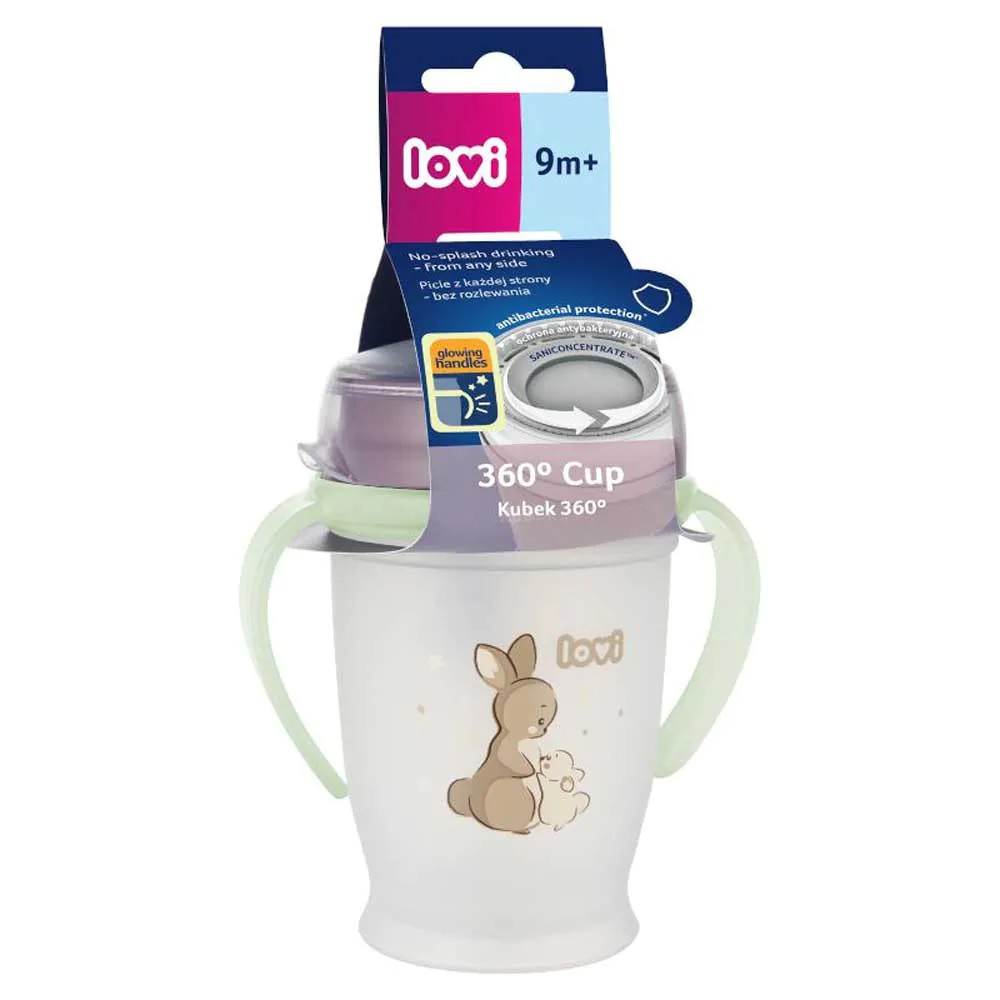 Cana de tranzitie cu manere 360 Lovi Night and Day 250 ml Rabbit 9 luni + - poza 2