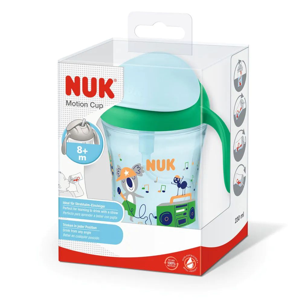 Cana de tranzitie cu pai si manere Nuk Motion Cup 230 ml Verde 8 luni+ - poza 3