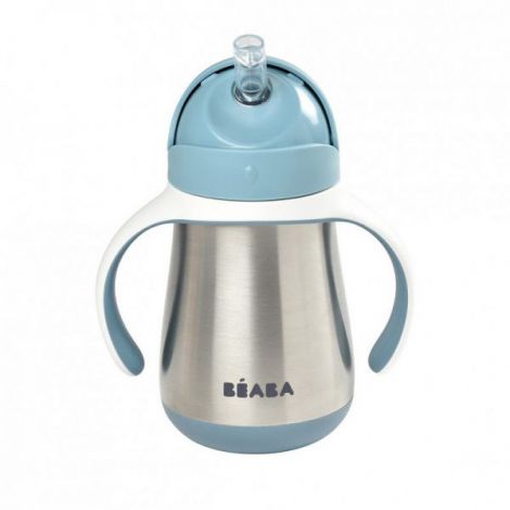 Cana inox cu pai 250ml - Albastru - poza 2