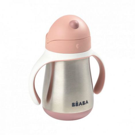 Cana inox cu pai 250ml - Roz - poza 2