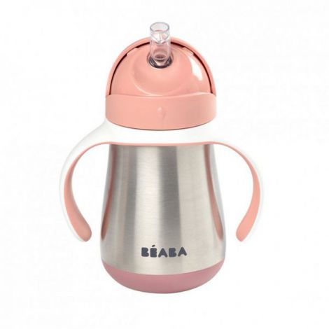 Cana inox cu pai 250ml - Roz - poza 3