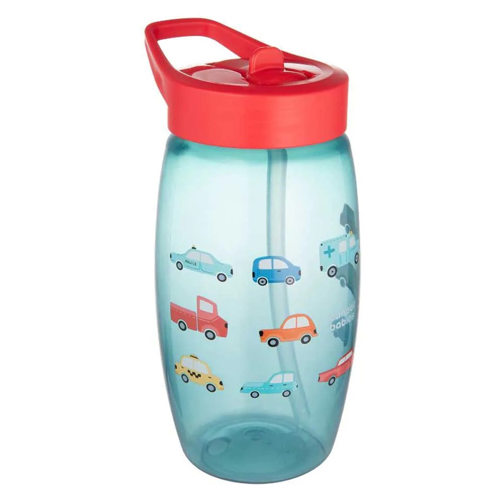 Cana sport cu duza pliabila 400 ml Canpol Cars 12 luni+ Blue - poza 1