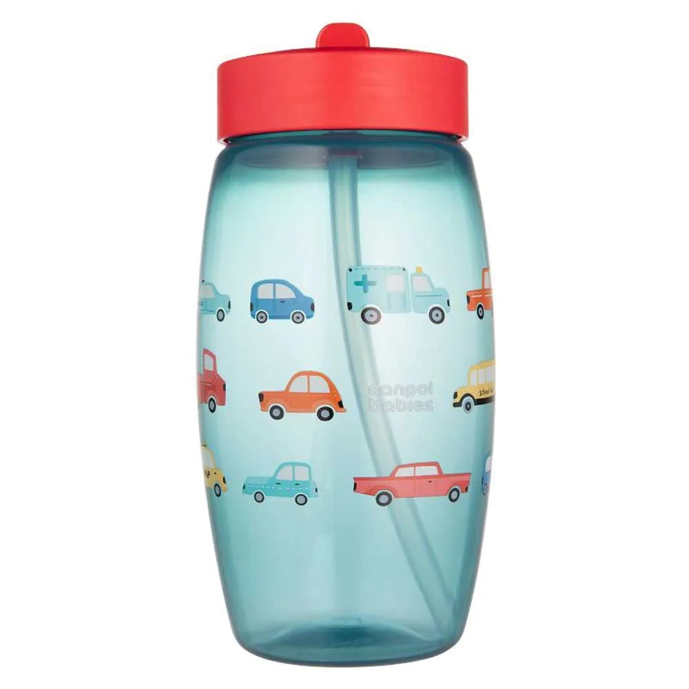 Cana sport cu duza pliabila 400 ml Canpol Cars 12 luni+ Blue - poza 3