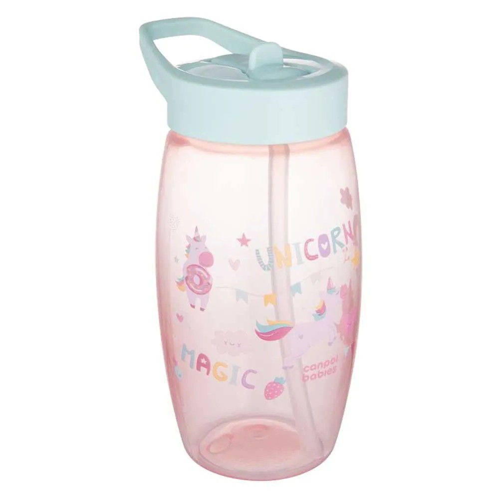 Cana sport cu duza pliabila 400 ml Canpol Unicorn 12 luni+ Pink - poza 1