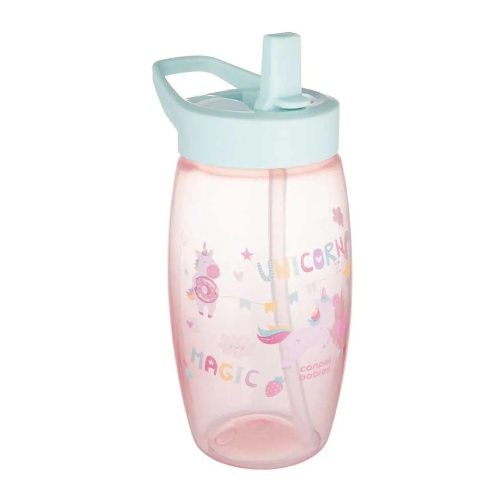 Cana sport cu duza pliabila 400 ml Canpol Unicorn 12 luni+ Pink - poza 2