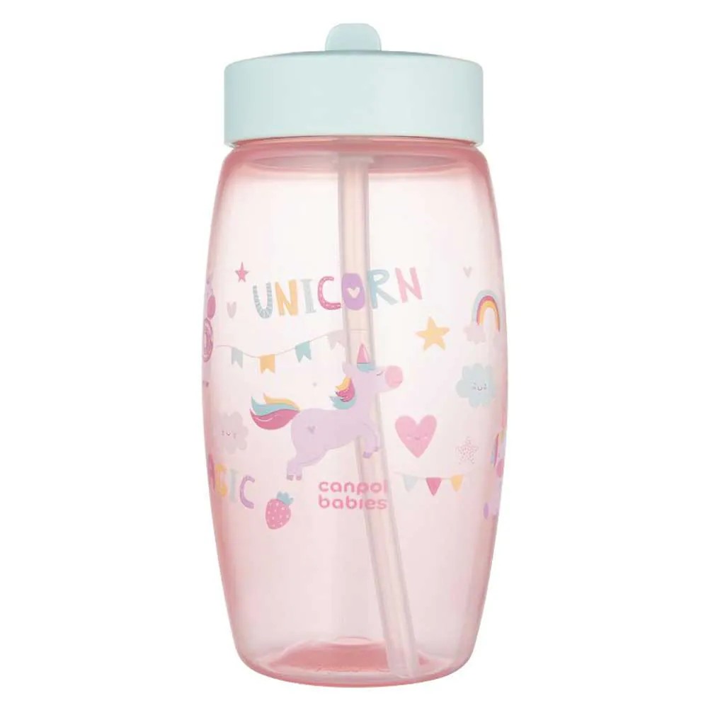 Cana sport cu duza pliabila 400 ml Canpol Unicorn 12 luni+ Pink - poza 3