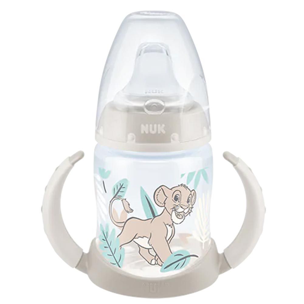 Cana tranzitie cu control temperatura si duza silicon Nuk Lion King 150 ml - poza 1