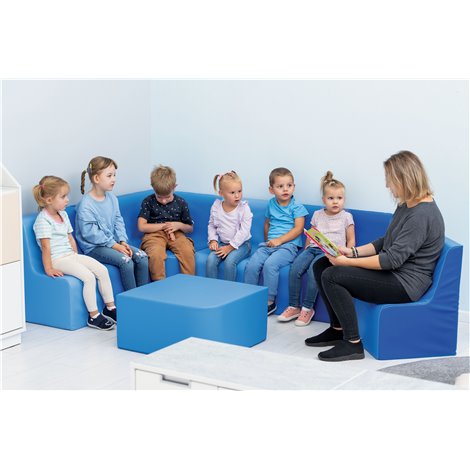 Canapea de colt din spuma usoara cu spatar, Marine, 60 x 60 x 60 cm H, 30 cm H sezut, cresa si gradinita - poza 3